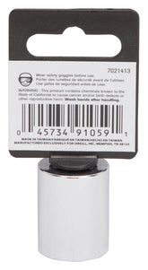 Vulcan MT6499933 Drive Socket, 18 mm Socket, 3/8 in Drive, 6-Point, Chrome Vanadium Steel, Chrome